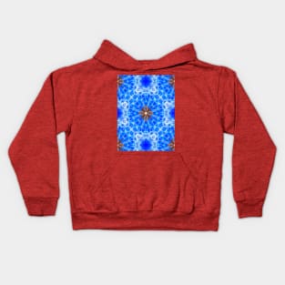 Blue and refreshing flower seed pattern. Kids Hoodie